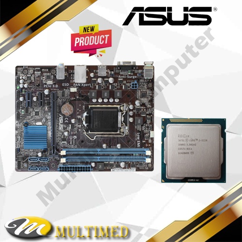 Paketan Mainboard Motherboard LGA 1155 H61 Baru + Intel Core I3