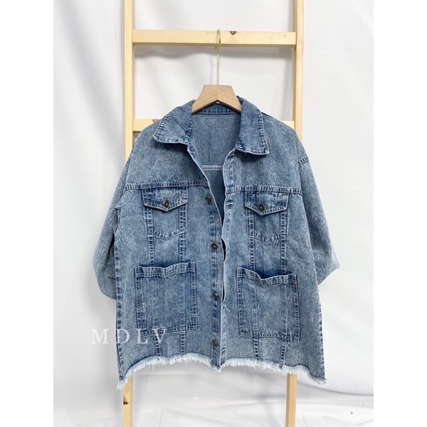 MDLV ~ Jaket Kantong Empat Jaket Jeans Cewek Jakart Jeans Premium Jaket Jeans Import Good Quality Jaket Jeans Terbaru Jaket Jeans Cewek Best Seller Fashion Import