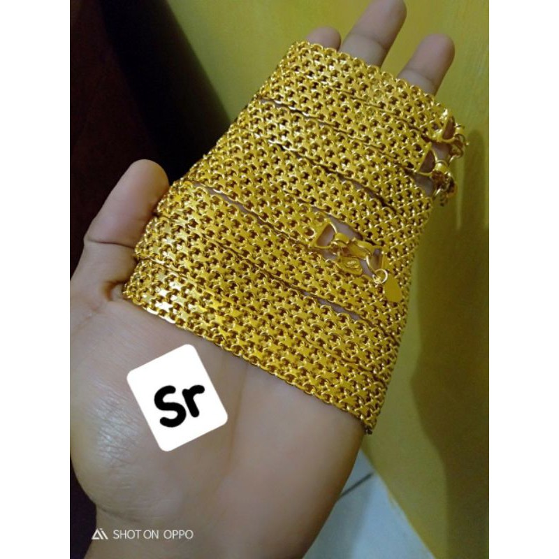 GELANG DOBEL MEDAN LAPIS EMAS 24K