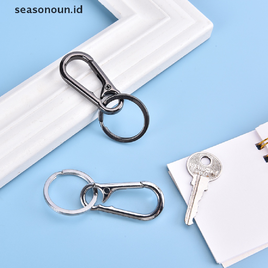 【seasonoun】 2pcs Stainless Steel Keychain Buckle Anti-lost Waist Belt Clip Keyring Buckles .