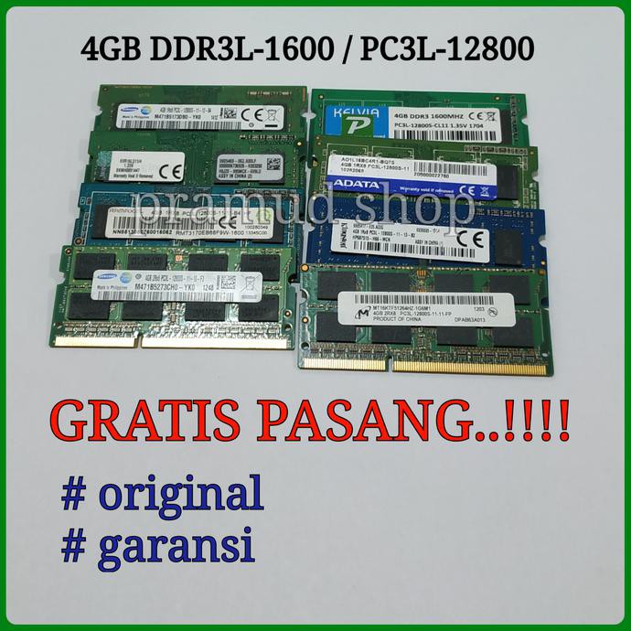 Sodimm DDR3L 4GB PC3L 12800 / PC 12800S / DDR3 1600 mhz PC12800 sodim