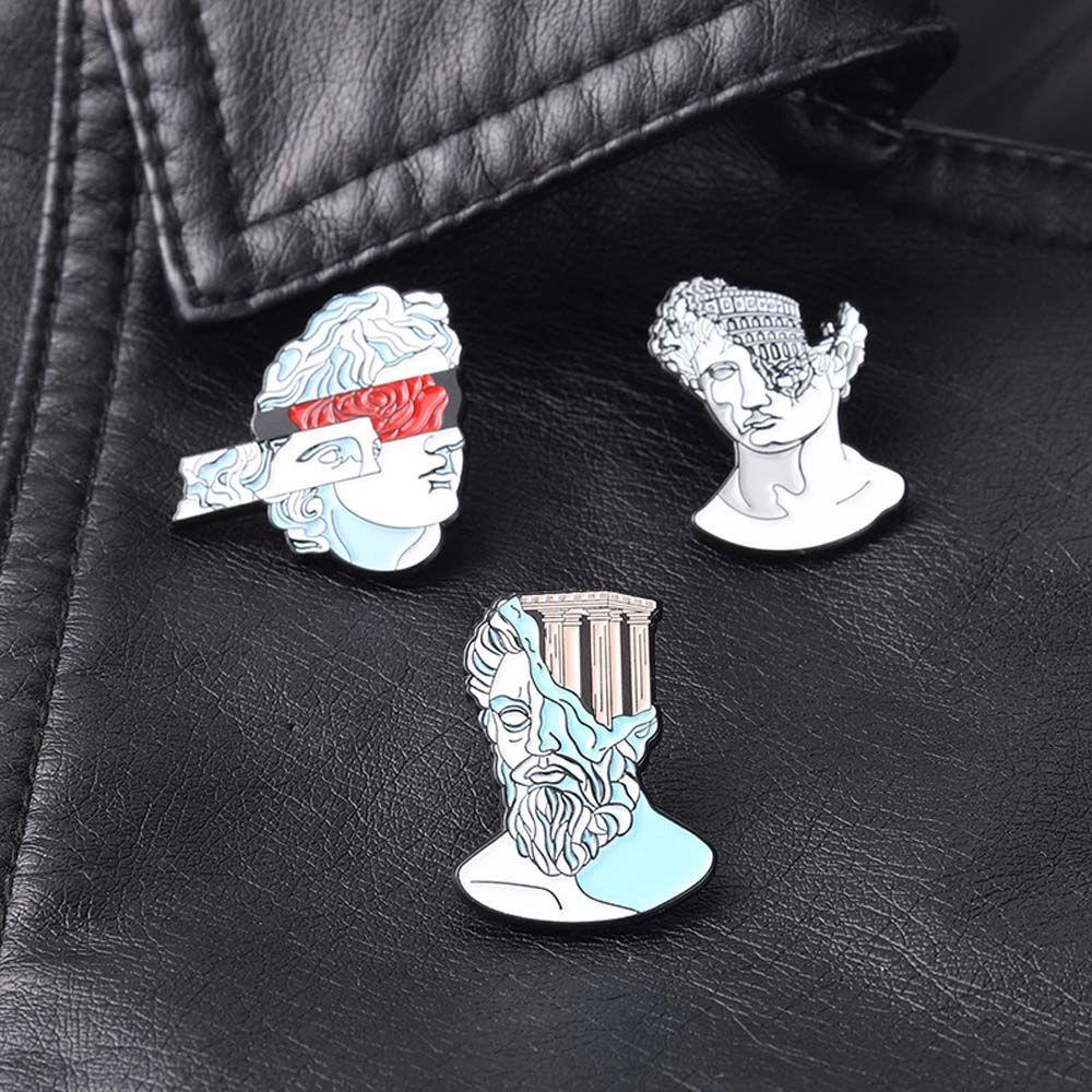 [Elegan] Patung Wajah Bros Fashion Kartun Perhiasan Aksesoris Kerah Bros Travel Commemorative Badge Pin Enamel Pin