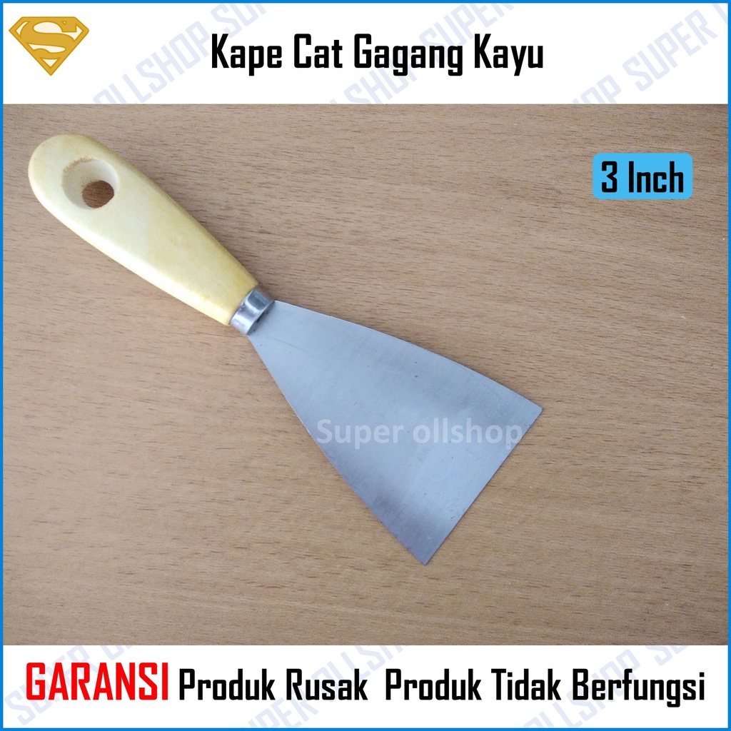 Kapi Cat Gagang Kayu / Kape Cat Kapi Plat Gagang Kayu Scraper Screper Skrap Sliper 1.5 Inch 2 Inch 2.5 Inch 3 Inch Murah
