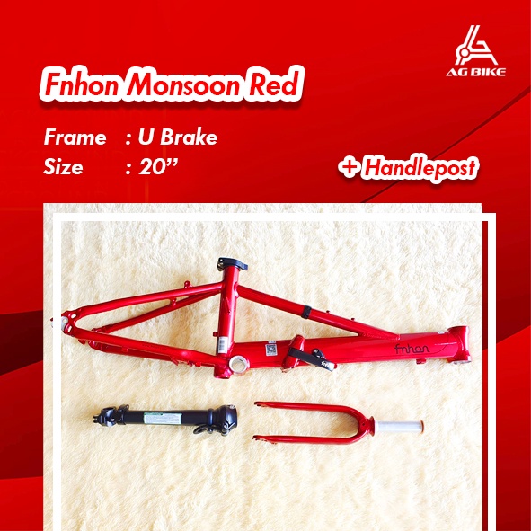 Frame set Fnhon Monsoon Merah Red U brake Ubrake