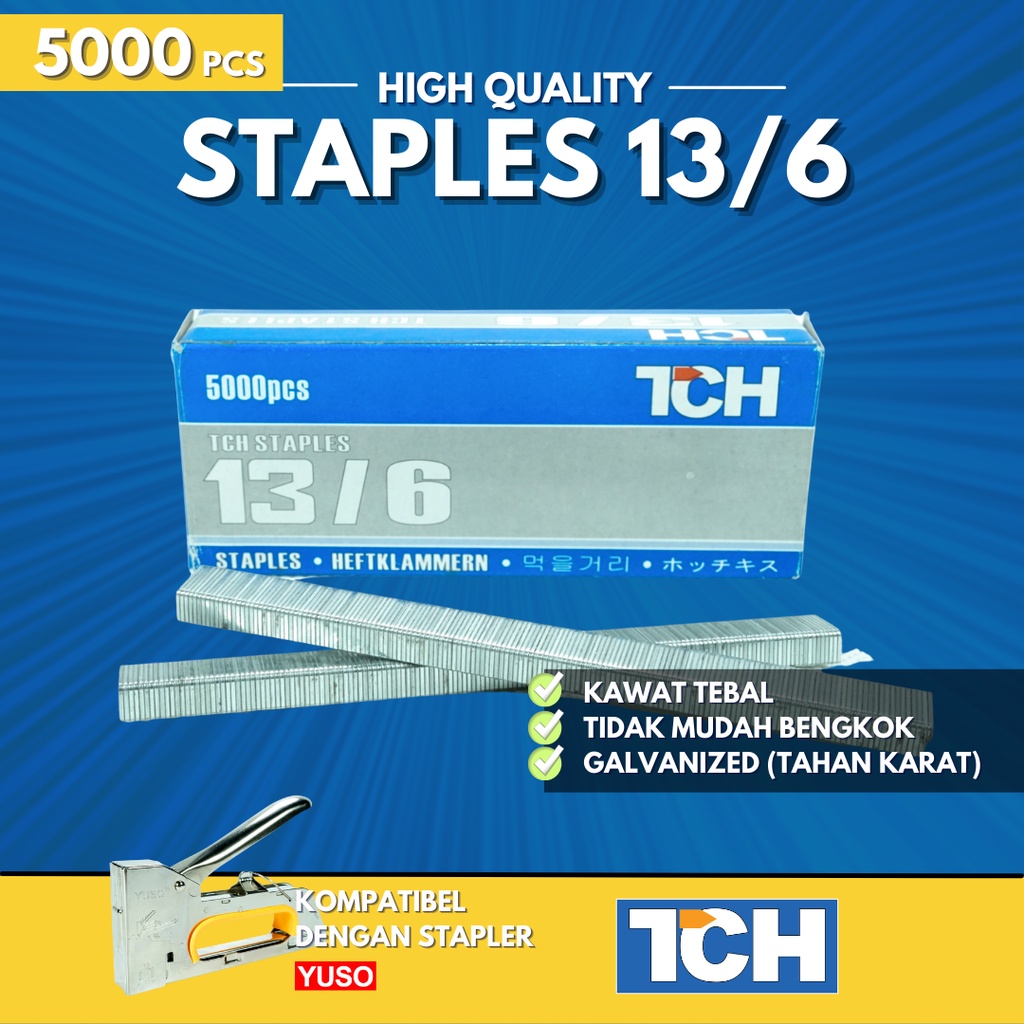 

Isi Staples manual tembak 13/6 Tacker 6mm Jok gun stapler r23 refill