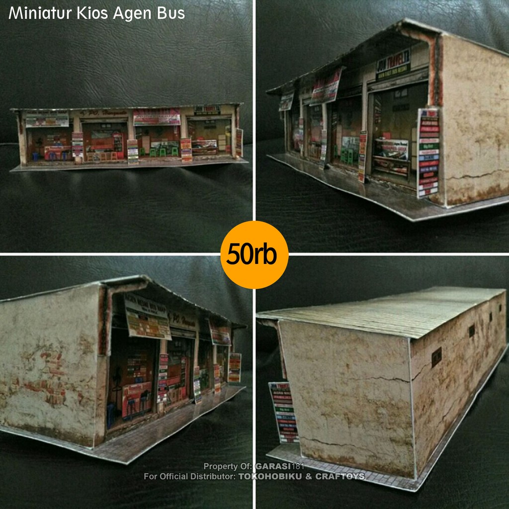 DIORAMA DIECAST SKALA 64 - KIOS BARIS AGEN BUS
