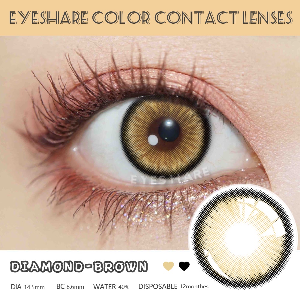 【COD】 DIAMOND SOFTLENS  BIG EYE Soft Colored Contact lens Yearly Use Ensa Mata Soflen Mata Brightsoftlens soflens Mata Kore/import korea softlens