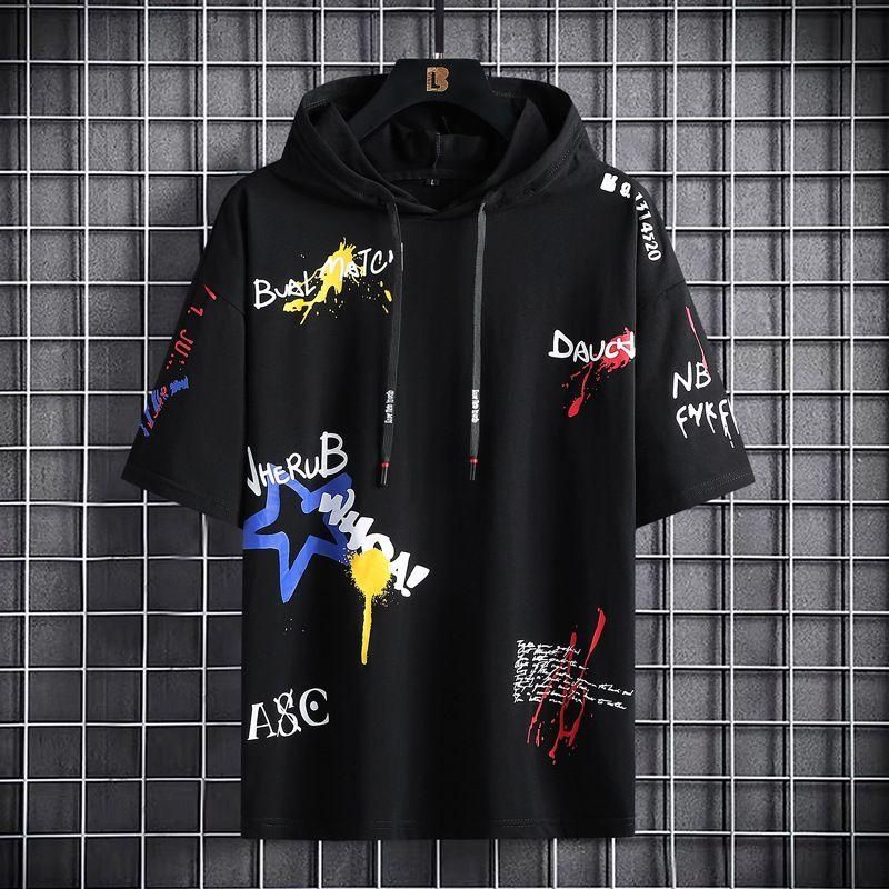 SWEATER HOODIE PRIA LENGAN PENDEK HOOD COWOK MOTIF NHERUB PREMIUM