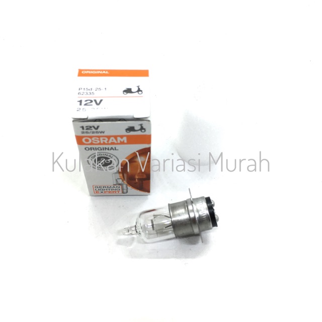 Osram Bohlam Lampu Depan Halogen Standar Standart Bebek Matic Kaki 1 K1 18,,25, 35 Watt