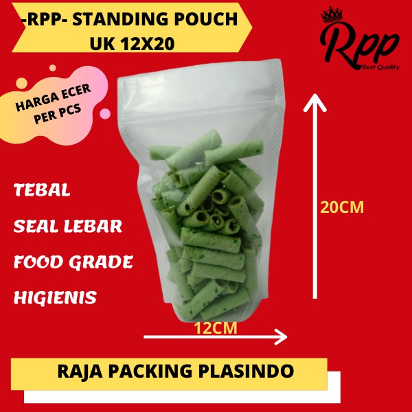 &lt;Ecer&gt; Plastik Standing Pouch Uk 12x20 plastik pudot snack Kantong kemasan Plastik cemilan termurah