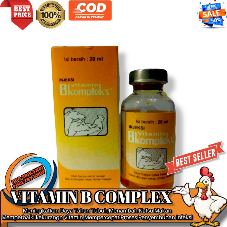 Vitamin B Kompleks injeksi Medion 20ml Obat Vitamin Hewan Ternak