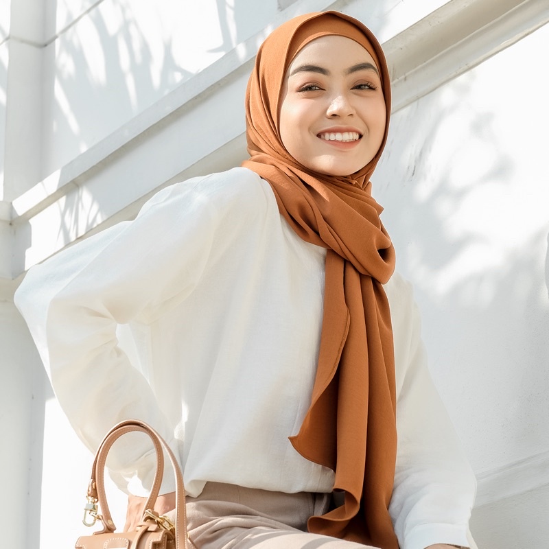 Meira Shawl | Pashmina Polos Kolaborasi Meiraniap x Yeppushop-Caramel Syrup