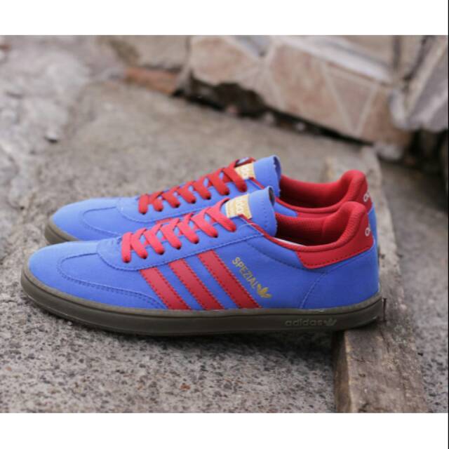 Adidas spezial biru lis merah