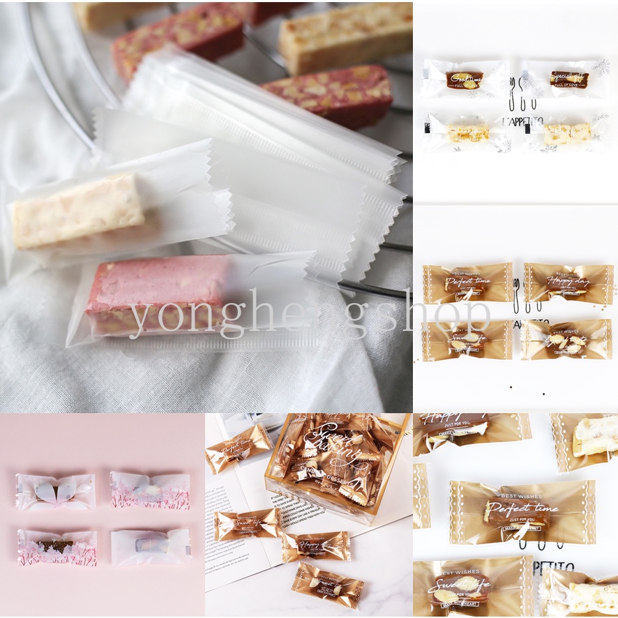 100pcs / set Kantong Plastik Opp Pembungkus Permen / Snack / Biskuit Handmade DIY