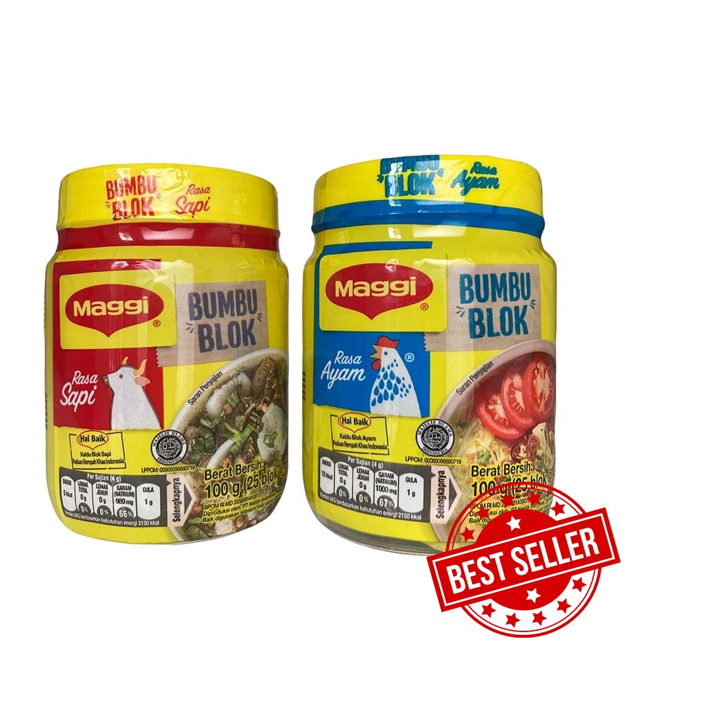 MAGGI BLOK SAPI / AYAM isi 25 BLOK cube (4gr) Bumbu kaldu bubuk Penyedap Rasa 100gr 25 blok