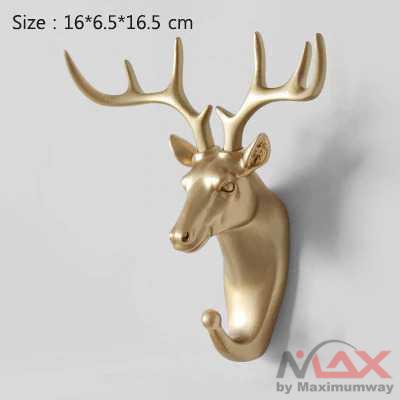 Gantungan Baju IAMPRETTY Gantungan Dinding Wall Hanging Hook Antlers Head - RY-92401 Warna Gold dan hitam Gantungan jaket kunci tas kalung jam belakang pintu atau gantungan dinding bagus unik antik retro jadul koleksi barang antik