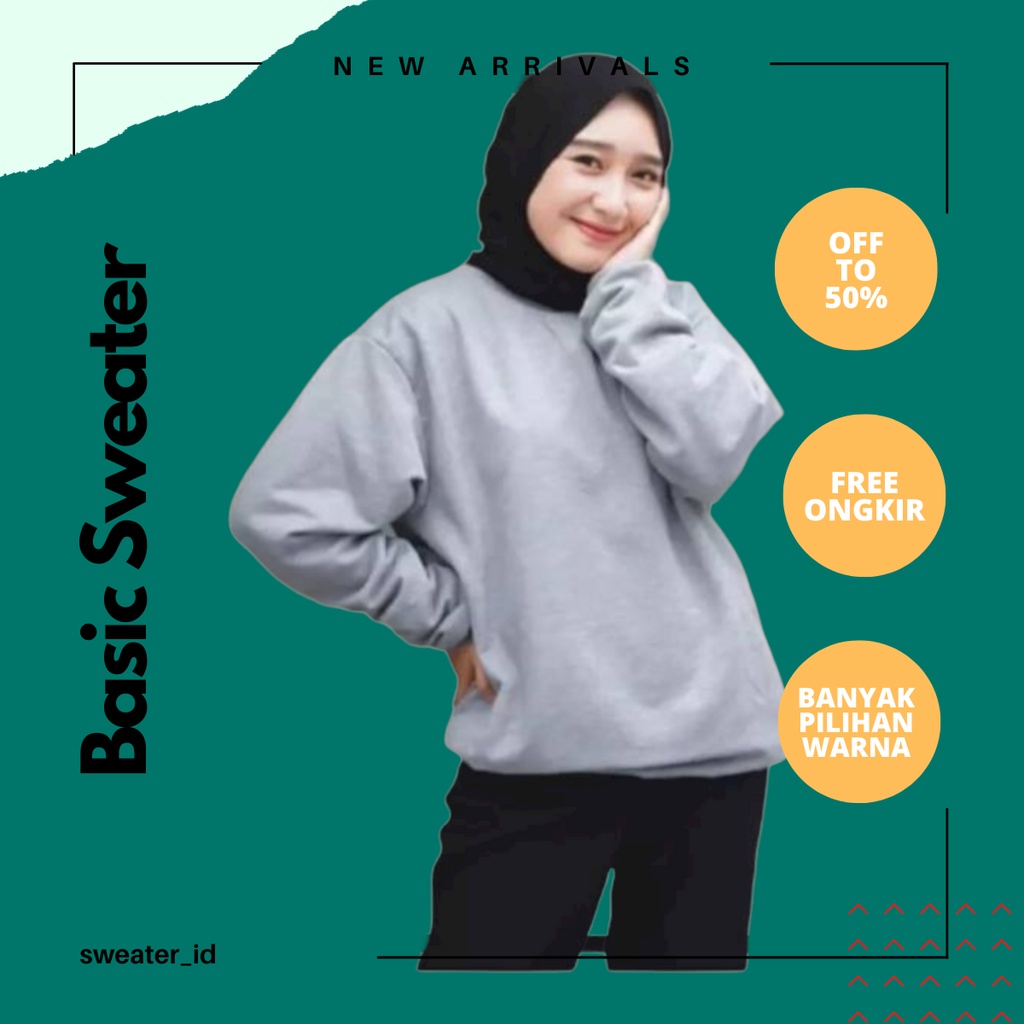 SWEATER_ID Basic Sweater Crewneck Abumuda /Abu Misty Polos Unisex