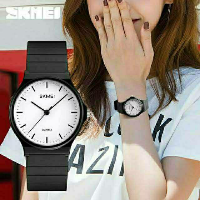 Jam SKMEI 1419 original ladies watch bergaransi free paper box-Black white