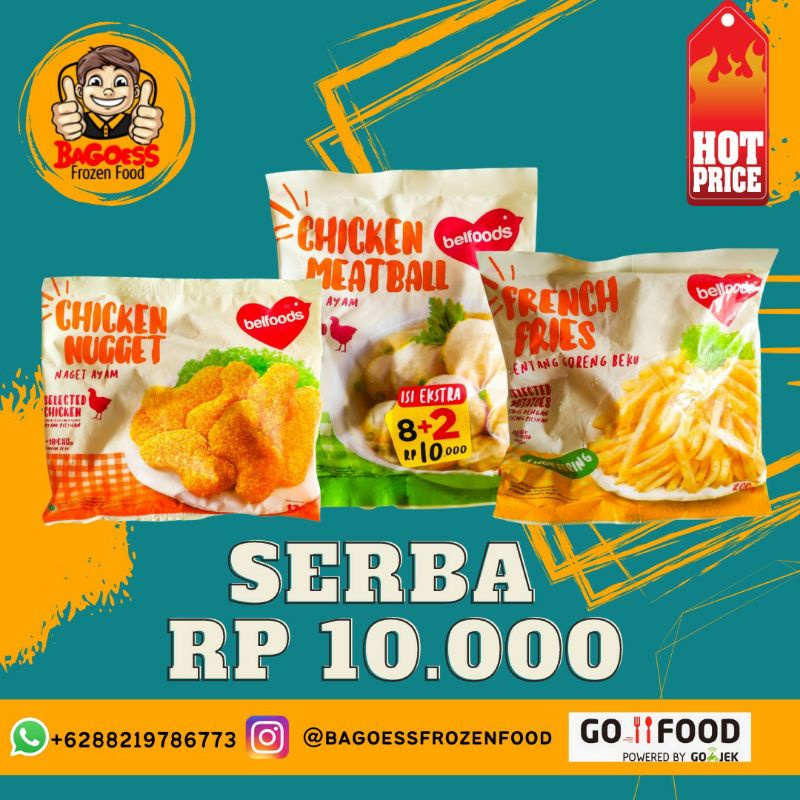 

Belfoods Meatball, chicken nugget, kentang goreng