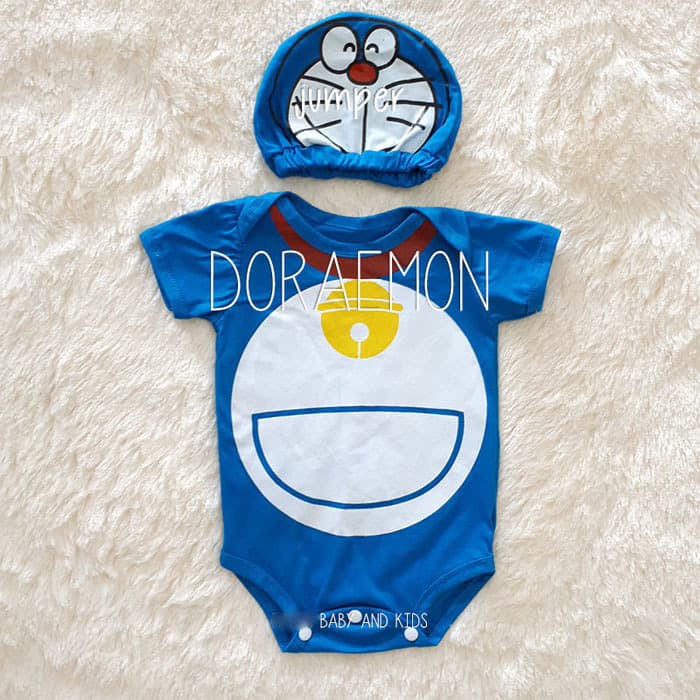 Baju Bayi Laki Laki Perempuan Jumper Kostum Karakter Bayi - Doraemon