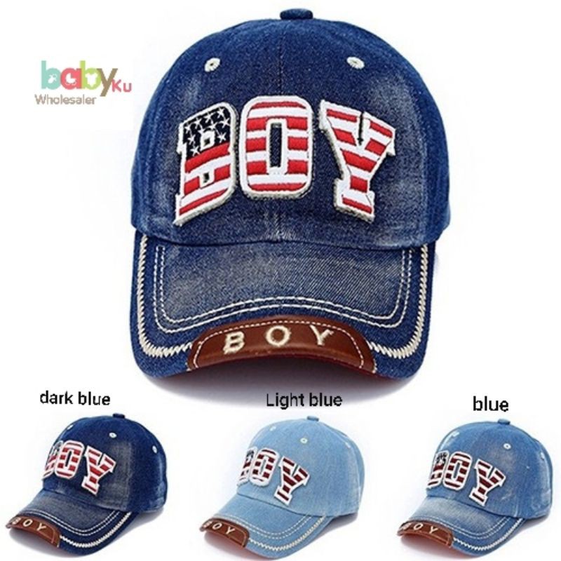 Boy hat - topi baseball denim anak boy bahan jeans