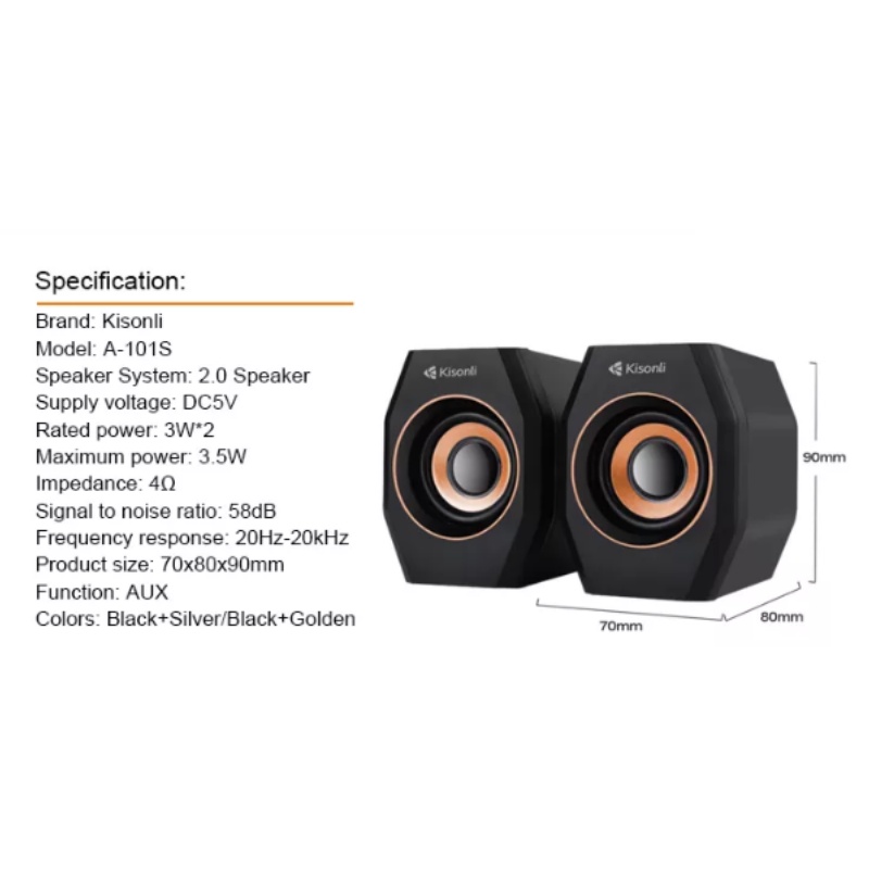 Speaker Aktif Portabel Aux 3.5mm Komputer Laptop A-101S - ACS