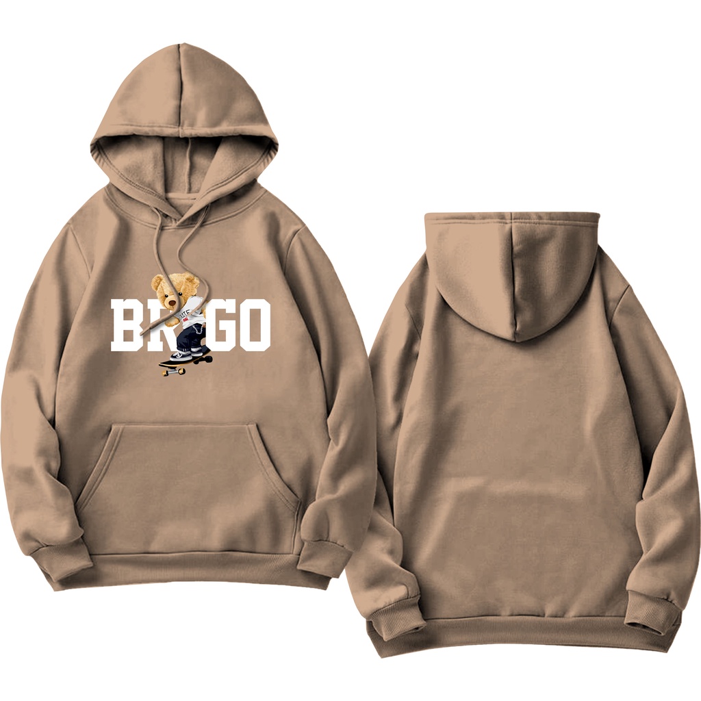 Sweater Hoodie BRIGO Sablon DTF Fleece Cotton || BRIGO Jumper Hoodie Beruang Skateboard M-XXL (Pria &amp; Wanita) Free stiker&amp;Gantungan Kunci