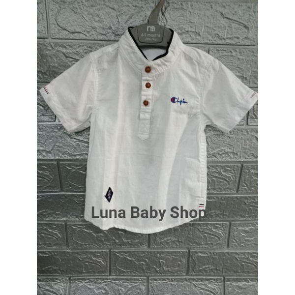 Kemeja Putih TSNO 7G Lengan Pendek Usia 12-18 months