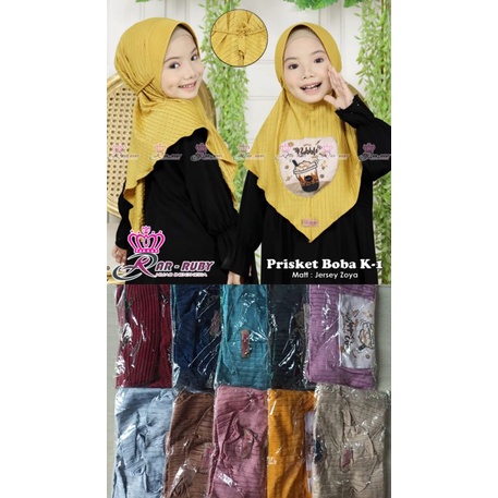 HIJAB JILBAB ANAK PLISKET KOMBINASI BOBA
