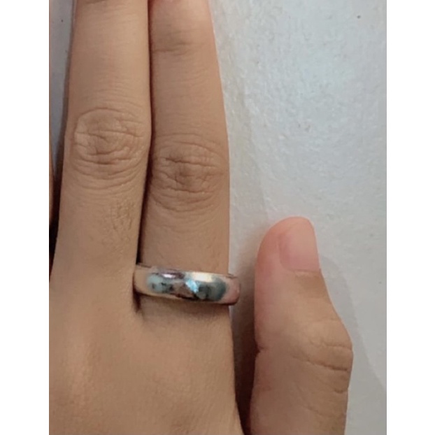 cincin polos tebal perak murni