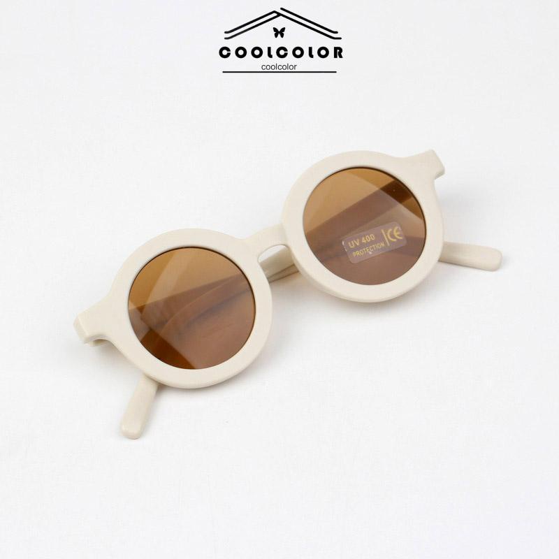 CODKacamata Hitam Anak Matte Bingkai Bulat Trendi Retro Cute Clear Vision- cl