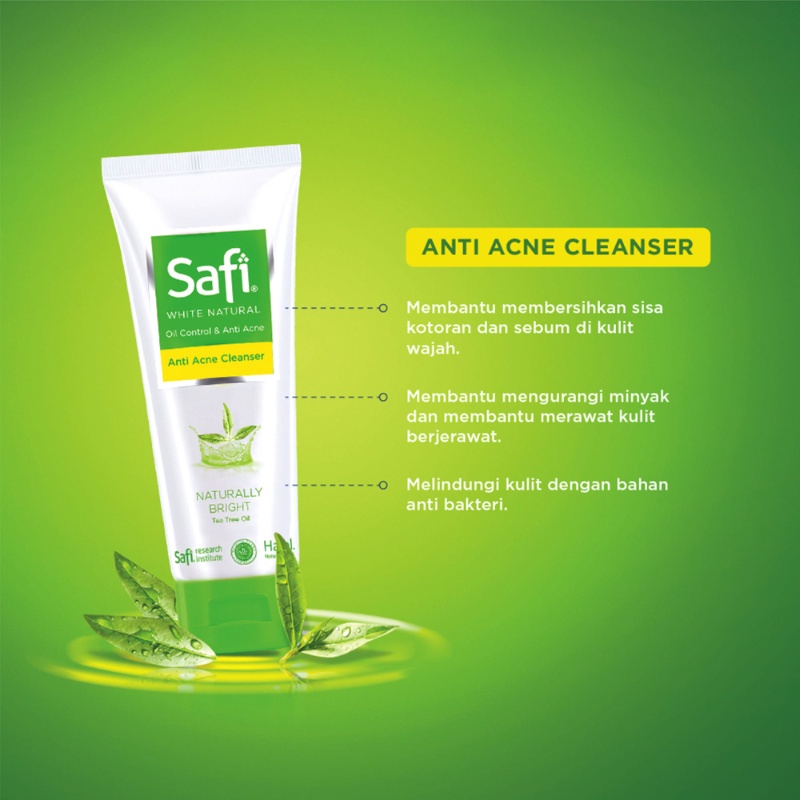 SAFI Naturals Tea Tree Oil Acne Cleanser Acne Toner Anti Acne Cream Natural 20 45 50 100 (KIM)