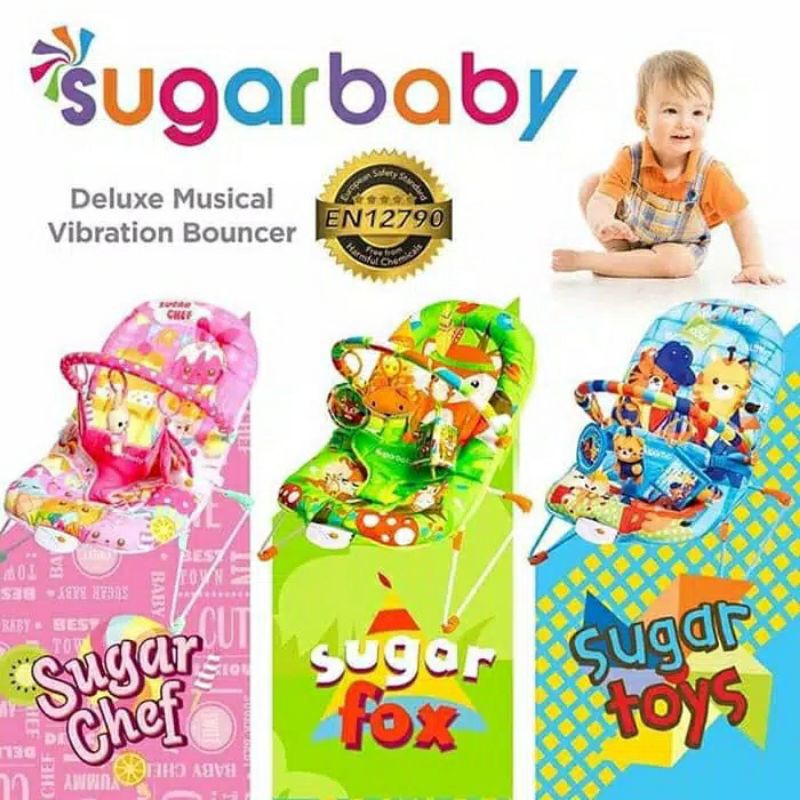 SUGAR BABY DELUXE MUSICAL VIBRATION BOUNCER TOY❤️ FRE BUBBLE WRAP