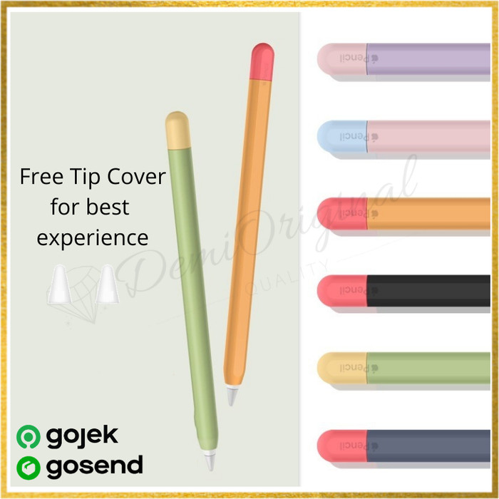 Apple Pencil Full Silicone Case FREE Tip Nib Cover for Gen 1 &amp; Gen 2