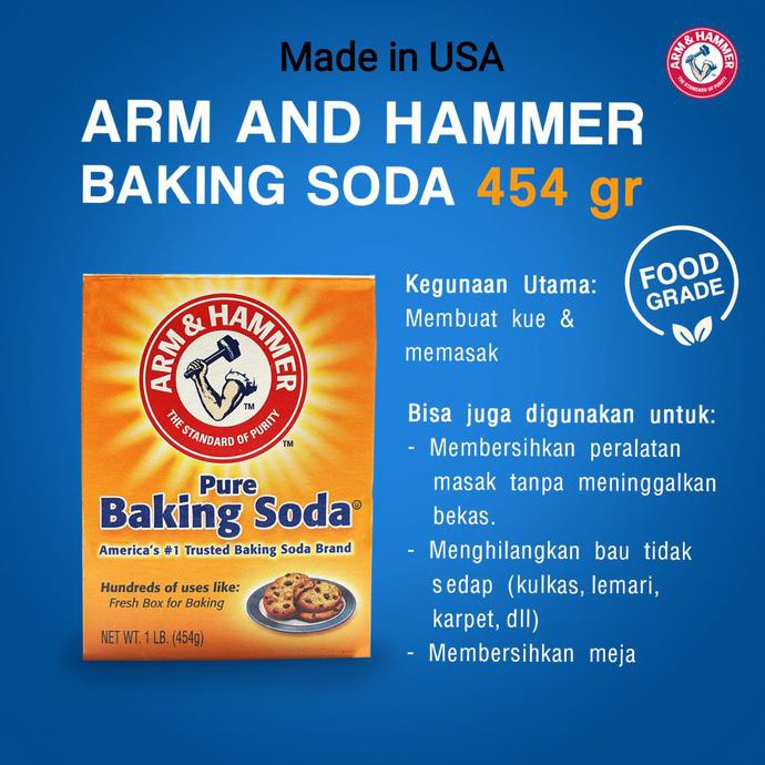 

Pure Baking Soda Arm & Hammer BPOM Original uk. 1 Lb / 454gr GRATIS ONGKIR Kode 1134