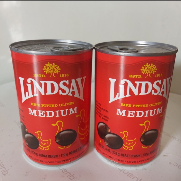 

Kalengbuah- Lindsay Olives Pitted Medium 170Gr.. ( Buah Zaitun Hitam California ) -Buah-Kaleng.