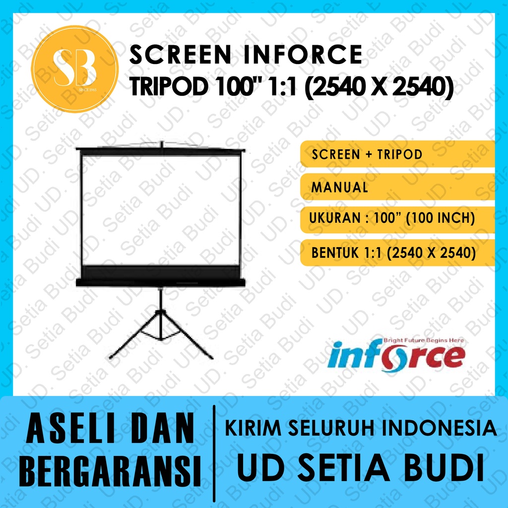 Tripod Screen Projector / Layar Tripod Inforce Manual 100&quot; 1:1