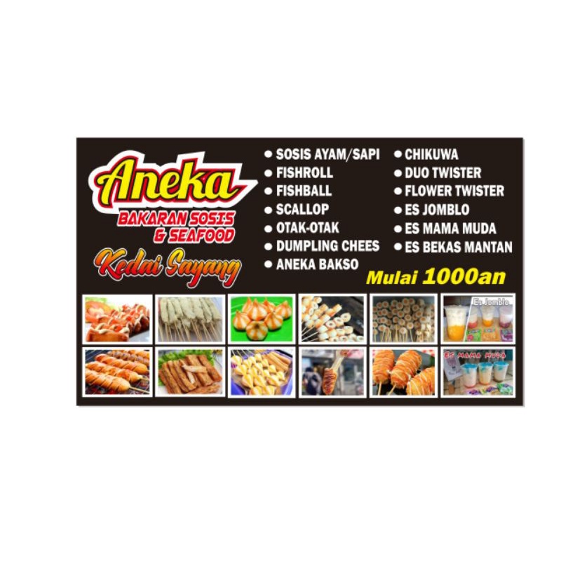 Spanduk Aneka Bakaran Sosis & Seafood 1x50