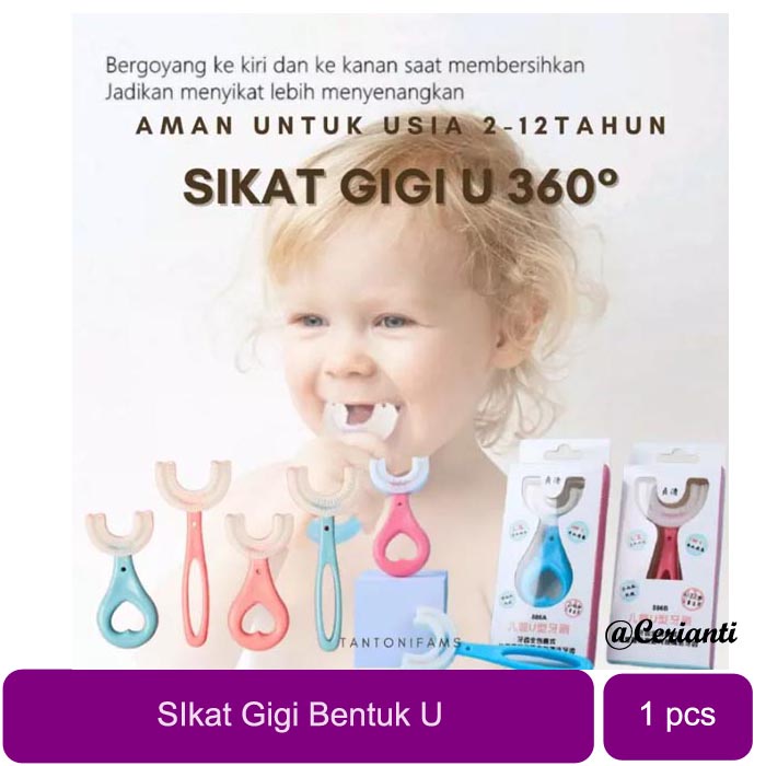 Sikat Gigi Anak Bentuk U Bahan Silikon / Training Toothbrush / Tooth Brush Baby Silicon type U Sikat Gigi Anak Sikat_Cerianti