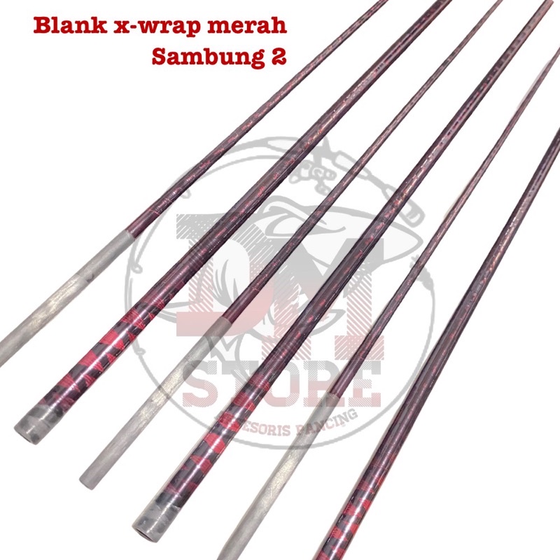 blank carbon hollow x wrap merah - blank xwrap merah sambung 2