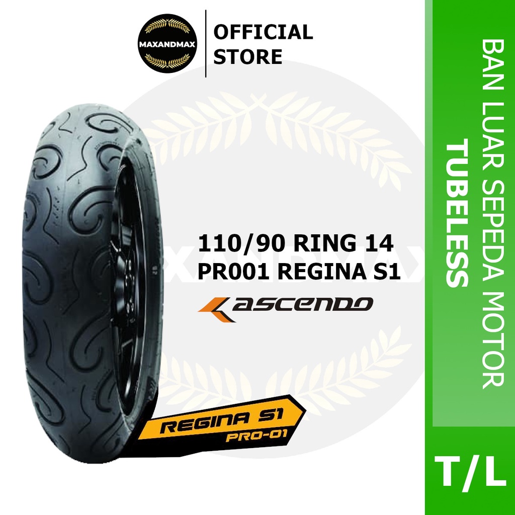 Ban Motor ASCENDO 110/80-14 PR001 REGINA S1 Tubeless Ring 14