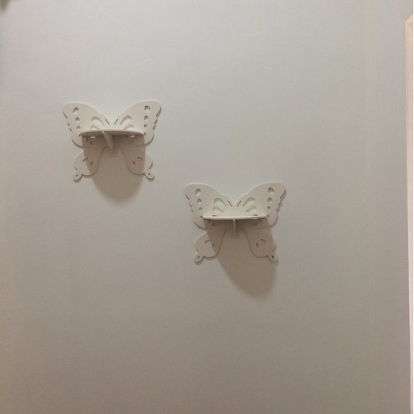 [ 1set isi 2 ] Kupu Kupu Decorative Rack Rak Shabby Chic Vintage Dekorasi Pajangan Bunga