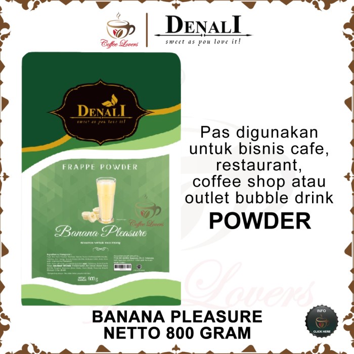 

DENALI FRAPPE POWDER BANANA PLEASURE POWDER MINUMAN BUBUK RASA BANANA PAKET HEMAT