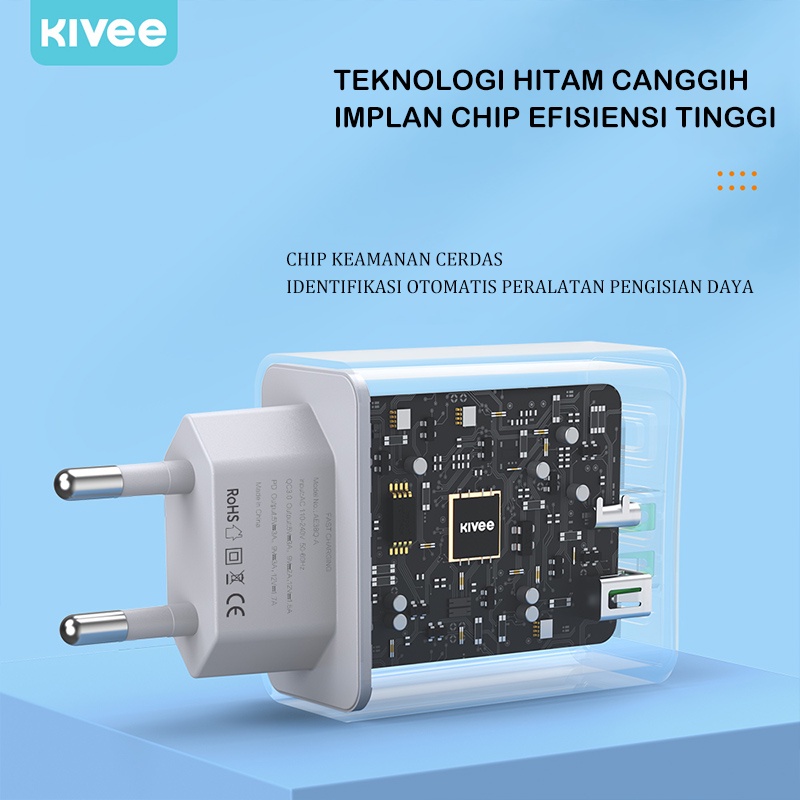 KIVEE charger iphone fast charging 18w PD/QC 3.0 Wall Charger oppo xiaomi Garansi 1 tahun-4