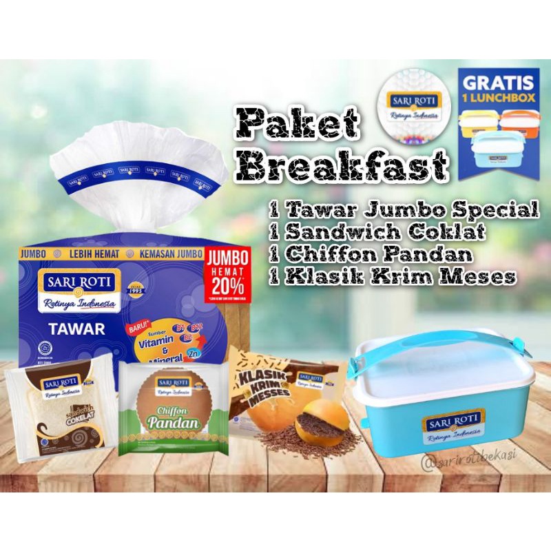 paket sari roti free lunch box