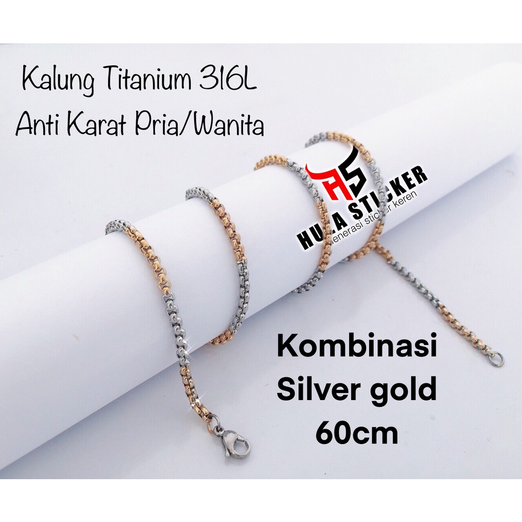 [40CM - 75CM] Kalung Titanium ROLO Import Stainless 316L - Rantai Kalung Pendant