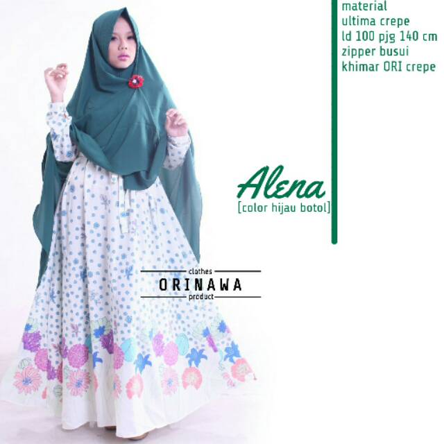 ORI NAWA - ALENA SYARI/GAMIS SET MURAH/GAMIS SET KHIMAR/GAMIS SET MOTIF