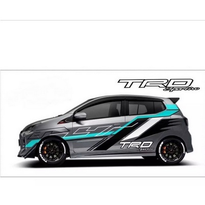 Stiker Cutting Variasi TRD SPORTIVO Stiker Mobil Agya Metalik Stiker Body Mobil Agya Ayla Yaris Brio