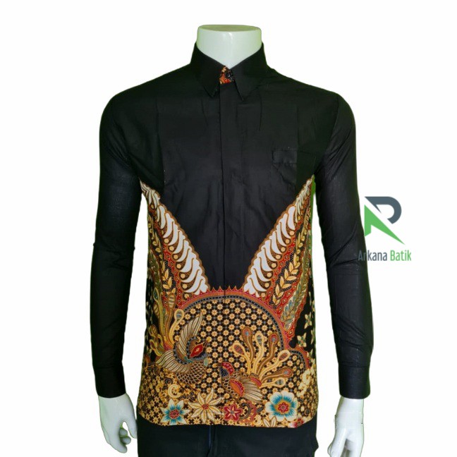 BATIK SLIMFIT Arkana Motif Majapahit  Premium Kemeja Baju Pria Lengan Panjang Motif Elegan Furing