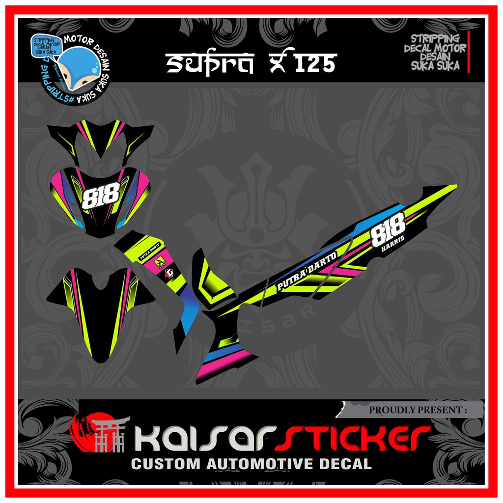 Decal Stiker Supra X 125 Full Bosy Design Racing Konsep Shopee Indonesia